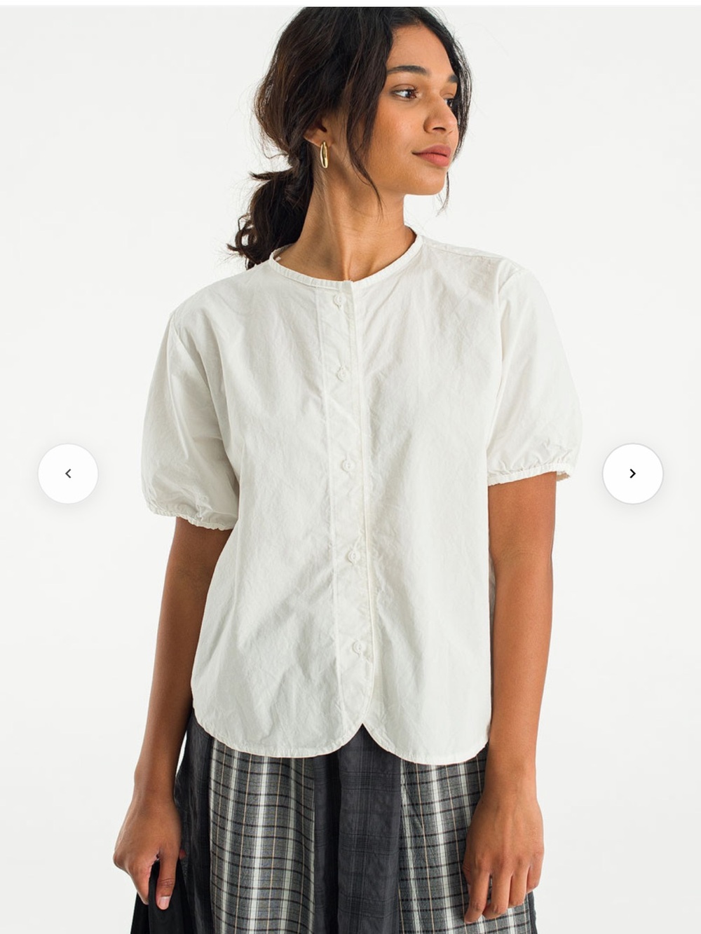 Olive Clothing Esme henley neck Blouse, Ivory